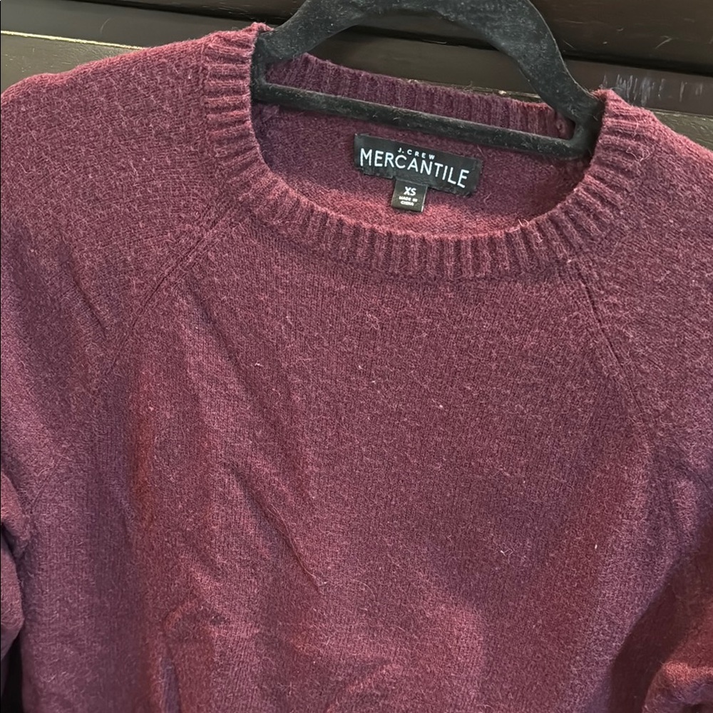 J. Crew Mercantile Men's Crewneck Sweater in Deep Burgundy